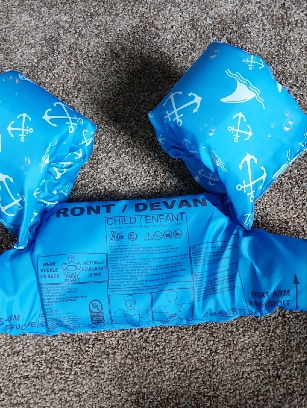 Kids Blue Shark Swim Float Arm Bands and Swim Vest